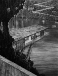 Wieland Payer, Am Wasser, 2007, charcoal on paper, 110 x 80 cm