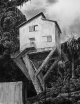 Wieland Payer, Stelzenhaus, 2007, charcoal on paper, 110 x 80 cm