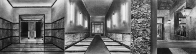 Wieland Payer, Entrate I, 2008, charcoal on paper on board, 33 x 120 cm