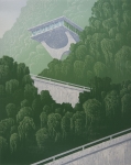 Wieland Payer, Anwesen, 2008, woodcut, 16 colours, 110 x 80 cm, 8er Auflage