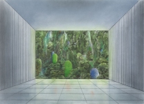 Wieland Payer, Eingang, 2009, pastel and charcoal on paper on board, 100 x 140 cm