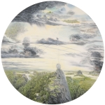 Wieland Payer, Sender, 2012, pastel and charcoal, d = 140 cm