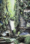 Wieland Payer, Waldschlucht, 2012, pastel and charcoal on paper on Balsa MDF, 205 x 140 cm