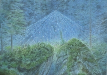Wieland Payer, Blaue Stunde, 2013, pastel and charcoal on paper on MDF, 50 x 70 cm