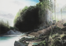 Wieland Payer, Copse II, 2013, pastel on paper on balsa MDF, 70 x 100 cm