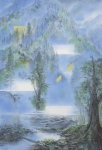 Wieland Payer, Talstation, 2013, pastel and charcoal on paper on balsa MDF, 170 x 115 cm