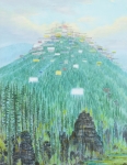 Wieland Payer, Steueroase, 2013, oil on board, 30 x 23 cm