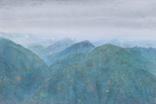 Wieland Payer, Lichter, 2014, pastel and charcoal on paper on MDF, 40 x 60 cm