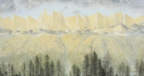 Wieland Payer, Massiv, 2014, pastel and charcoal on paper on balsa MDF, 90 x 170 cm