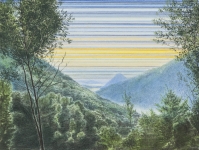 Wieland Payer, Seeblick I, 2014, pastel and charcoal on paper on MDF, 25 x 33 cm