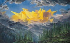Wieland Payer, Cloud, 2015, pastel and charcoal on MDF, 100 x 160 cm, Foto: Herbert Boswank