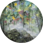 Wieland Payer, Plain forest, 2015, pastel on MDF, d = 119 cm, Foto: Herbert Boswank