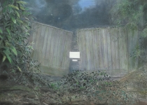 Wieland Payer, Eingang, 2015, pastel and charcoal on MDF, 50 x 70 cm, Foto: Herbert Boswank