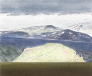 Wieland Payer, Island19, 2016, aus der Serie Ultima Thule, pastel and charcoal on MDF, 15 x 18 cm