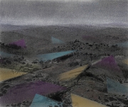 Wieland Payer, Island5, 2016, aus der Serie Ultima Thule, pastel and charcoal on MDF, 15 x 18 cm