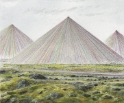 Wieland Payer, Island8, 2016, aus der Serie Ultima Thule, pastel and charcoal on MDF, 15 x 18 cm