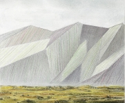 Wieland Payer, Island9, 2016, aus der Serie Ultima Thule, pastel and charcoal on MDF, 15 x 18 cm