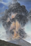 Wieland Payer, Eruption, 2017, pastel and charcoal on MDF, 220 x 150 cm, Foto: Herbert Boswank