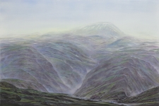 Wieland Payer, Friedrichruhe, 2017, pastel and charcoal on MDF, 80 x 120 cm, Foto: Herbert Boswank