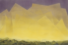 Wieland Payer, Kristallberg, 2017, pastel and charcoal on MDF, 80 x 120 cm, Foto: Herbert Boswank