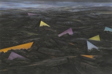 Wieland Payer, Mordor, 2017, pastel and charcoal on MDF, 80 x 120 cm, Foto: Herbert Boswank