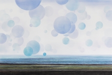Wieland Payer, Atlantic, 2018, Pastell und Kohle auf grundiertem MDF, 800 x 1200 mm     Fotro: Herbert Boswank