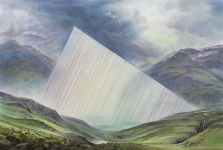Wieland Payer, Kante, 2018, Pastell auf grundiertem MDF, 80 x 120 cm, Foto: Herbert Boswank