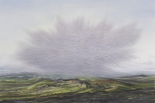 Wieland Payer,  Laki, 2018, Pastell und Kohle auf grundiertem MDF, 800 x 1200 mm     Foto: Herbert Boswank