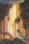 Wieland Payer, Lava Foss, 2018, Pastell auf grundiertem MDF,  190 x 125 cm, Foto: Herbert Boswank