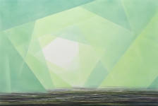 Wieland Payer, Myrdalssandur, 2018, Pastell auf grundiertem MDF, 80 x 120 cm, Foto: Herbert Boswank