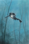 Payer, Wieland:  DIVER; 2019, Pastell und Kohle auf grundiertem MDF,  200 x 130 cm      Foto: Herbert Boswank