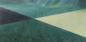 Payer, Wieland:  SCHATTEN; 2019, Pastell, Kohle und Aquarell auf grundiertem MDF,   80 x 160 cm      Foto: Herbert Boswank