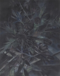 Payer, Wieland: Nocturno;   2021, Pastell, Aquarell und Kohle auf grundiertem MDF,  40 x 32 cm      Foto: Herbert Boswank