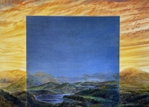 Blue-Wall-2022-Pastell-Aquarell-und-Kohle-auf-grundiertem-MDF-30-x-42-cm