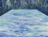 Payer, Wieland:  Jungle pool;  2023, Pastell, Aquarell und auf grundiertem MDF,  100 x 130 cm,     Foto: Herbert Boswank
