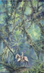 Payer, Wieland:   Piranesis Garten; 2023, Pastell, Tusche, Kohle auf grundiertem MDF, 230 x 150 cm,      Foto: Herbert Boswank