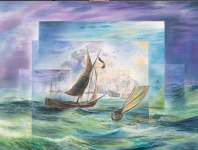 Backhuysen-I-2025-Pastell-Aquarell-Bleistift-und-Kohle-auf-Leinwand-60x80cm