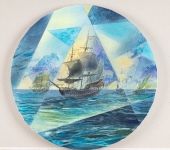Backhuysen-II-2025-Pastell-Aquarell-Bleistift-und-Kohle-auf-LeinwandD.-40cm