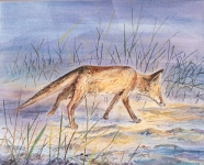Besucher-2025-Pastell-Aquarell-Bleistift-und-Kohle-auf-Leinwand-24x30cm