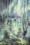 Darsswald-2025-Pastell-Aquarell-Bleistift-und-Kohle-auf-Leinwand-120x80cm