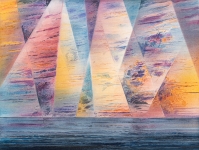 Kristallhimmel-2025-Pastell-Aquarell-und-Kohle-auf-Leinwand-30x40cm