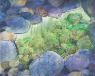 Puddle-2025-Pastell-Aquarell-Bleistift-und-Kohle-auf-Leinwand-60x80cm